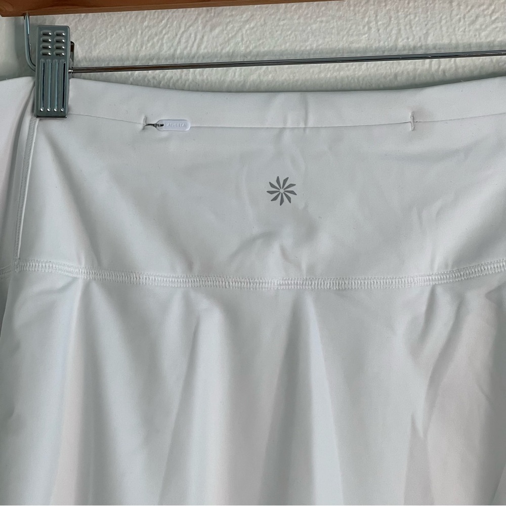 Athleta Ace Mesh Skort White Elastic Waist Tennis Skirt Pickleball Size Xl View 6